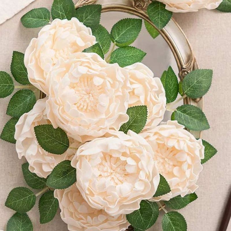 Fleur Artificielle Beige Avec Pivoines