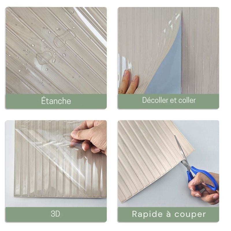 Panneau Mural Bois Style Moderne Avec Effet Stri