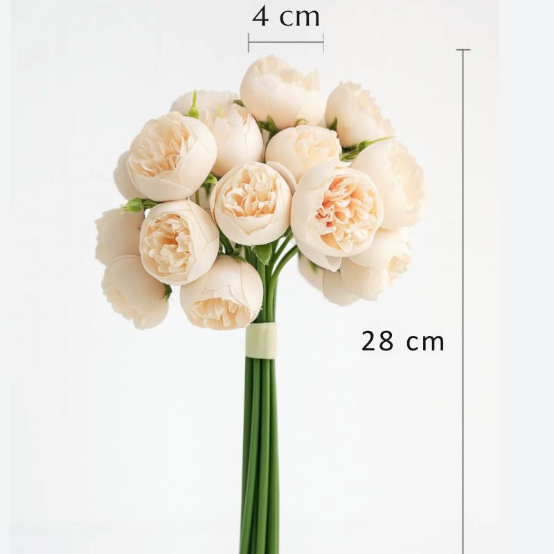 Fleur Artificielle Beige Avec Pivoines Réalistes