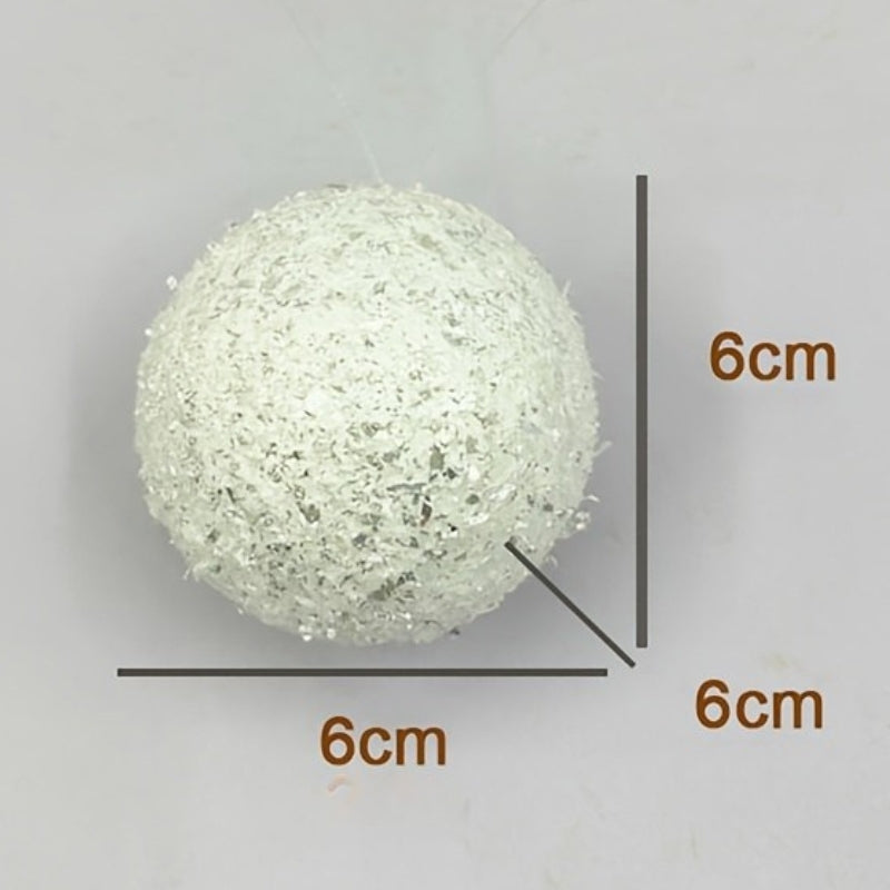 Décorations de Noël Boules Blanches Scintillantes