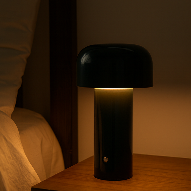 Lampe Champignon Verte Foncée  Rechargeable Et Pratique