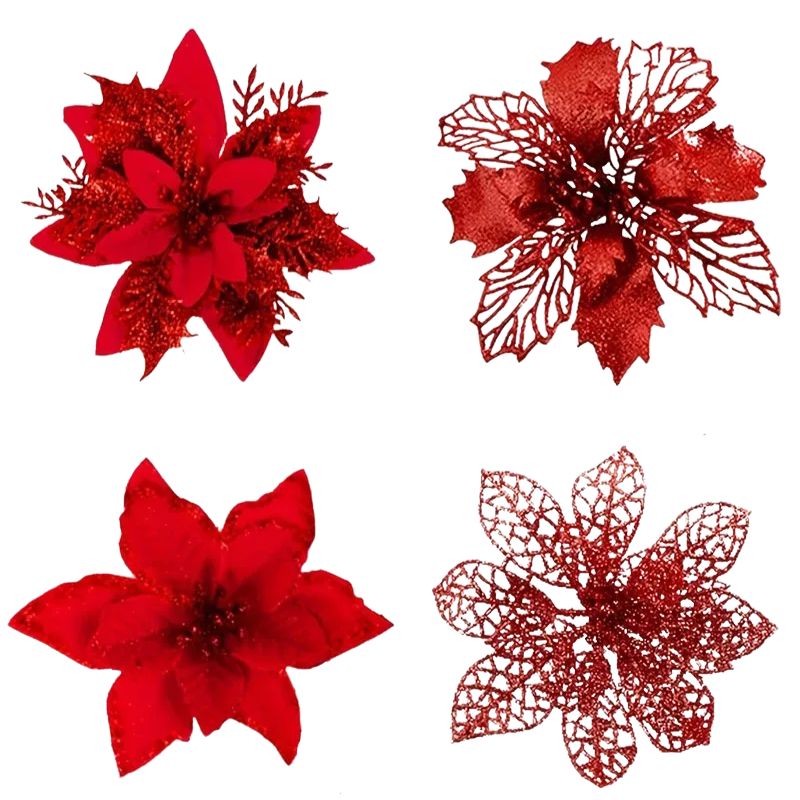 Décorations de Noël Fleurs Pailletées