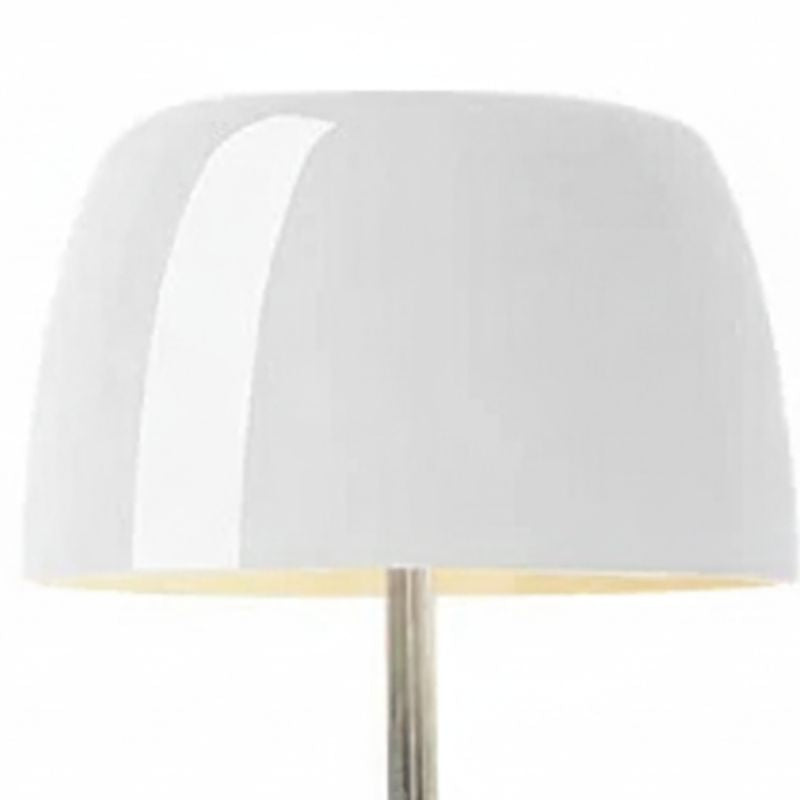 Lampe À Poser Champignon Blanche Avec Pied Chromé Original