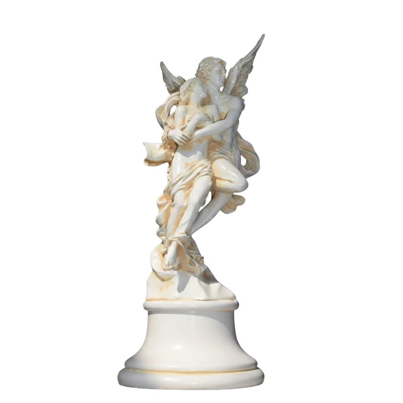 Sculpture Grecque Ange Ailé En Scène Romantique