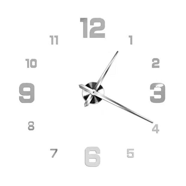 Grande Horloge Murale Autocollante Design Minimaliste