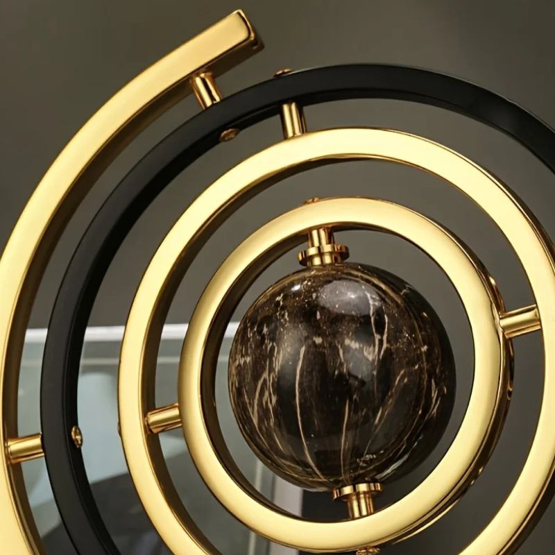 Sculpture Moderne Globe Abstrait En Métal