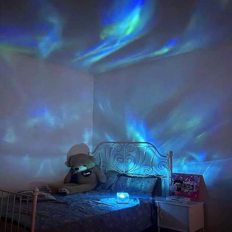 Éclairage de Soirée Lampe Cristal à Effet Aurore Boréale