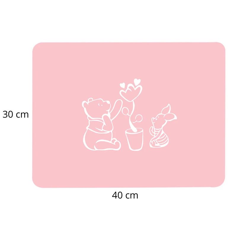 Set De Table Silicone Rose Avec Motif Mignon Et Doux
