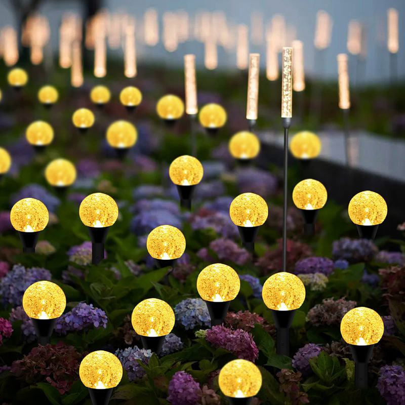 Bornes Lumineuses Solaires à Boules LED Décoratives