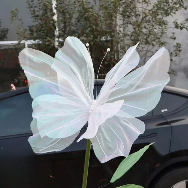 Décoration Festive Papillon 3D Géant en Tulle