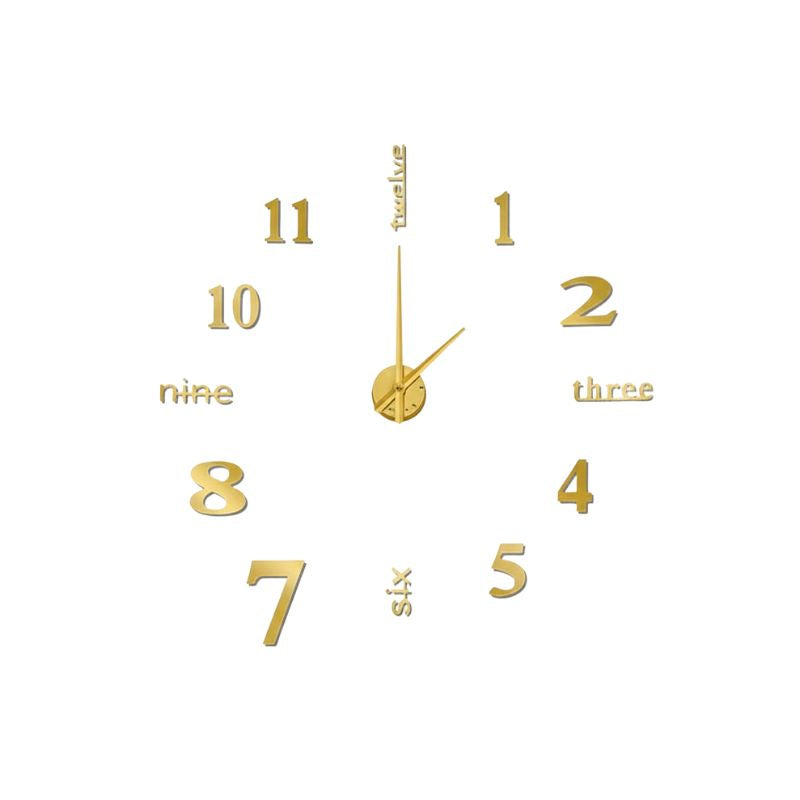 Grande Horloge Murale Autocollante 3D