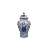 Vase en Porcelaine Chinoise Style Vintage Bleu et Blanc