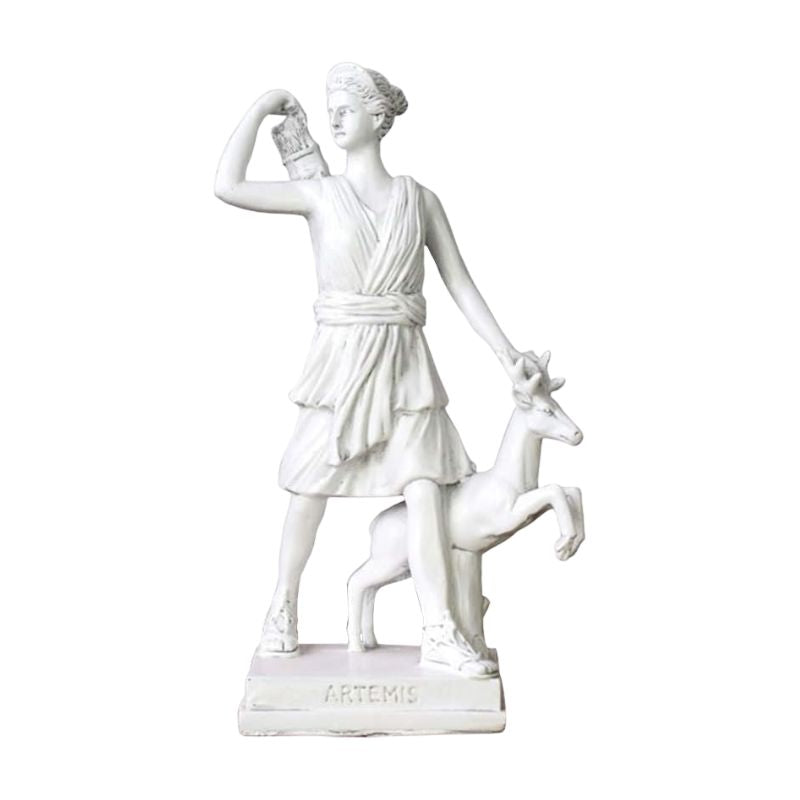 Sculpture Grecque Déesse Artémis En Style Antique Avec Cerf