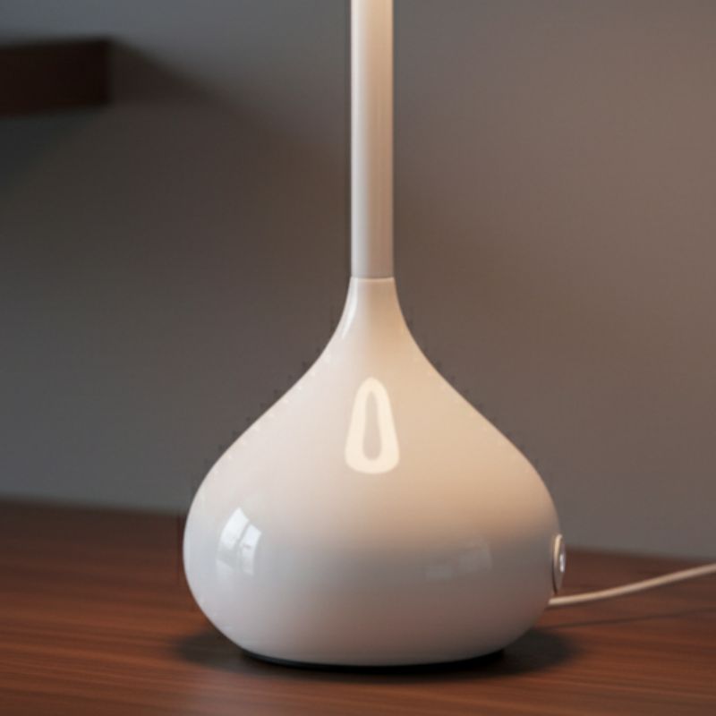 Lampe Champignon Blanche Brillante Style Chic