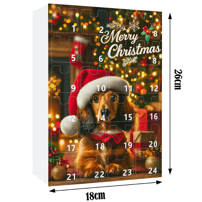Calendrier De L’Avent Décoratif Chien De Noël Mignon