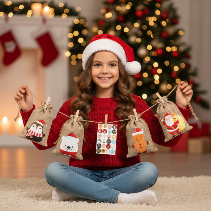 Calendrier De L’Avent Décoratif À Remplir Avec Petits Cadeaux