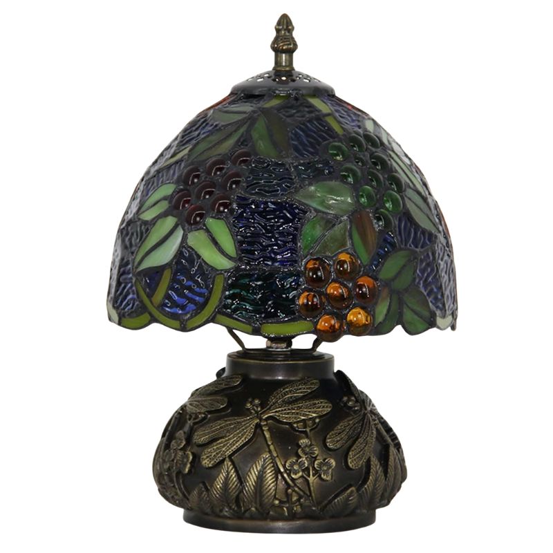 Lampe Champignon En Pâte De Verre Artisanale Avec Vitraux Colorés