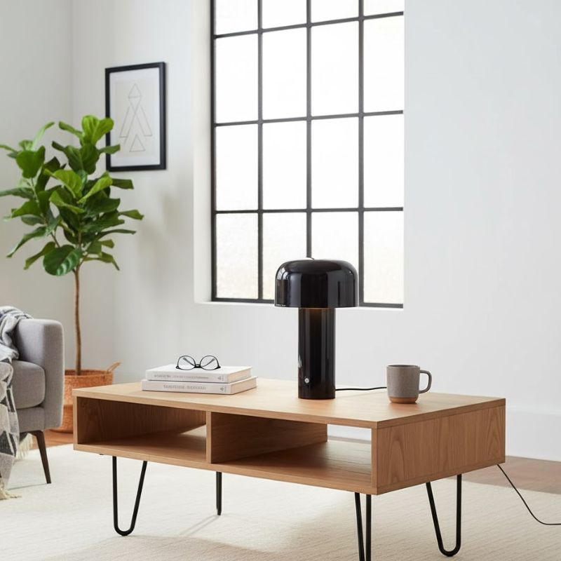 Lampe Champignon Noire Élégante