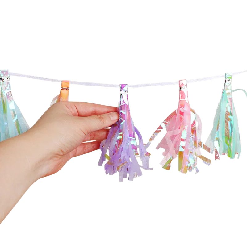 Guirlandes pour Anniversaire Pompon Arc En Ciel Festif