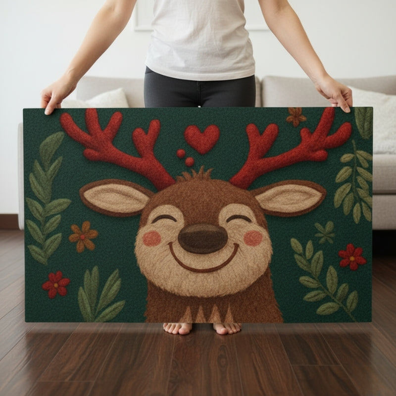 Décorations de Noël Tapis Renne Souriant