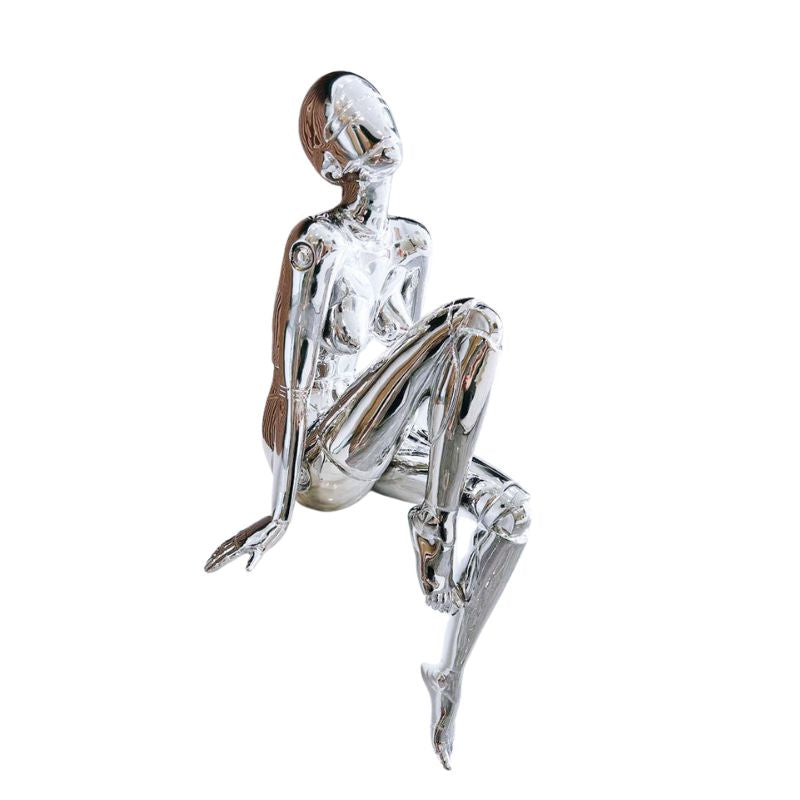 Sculpture Moderne Femme Chrome Design Contemporain