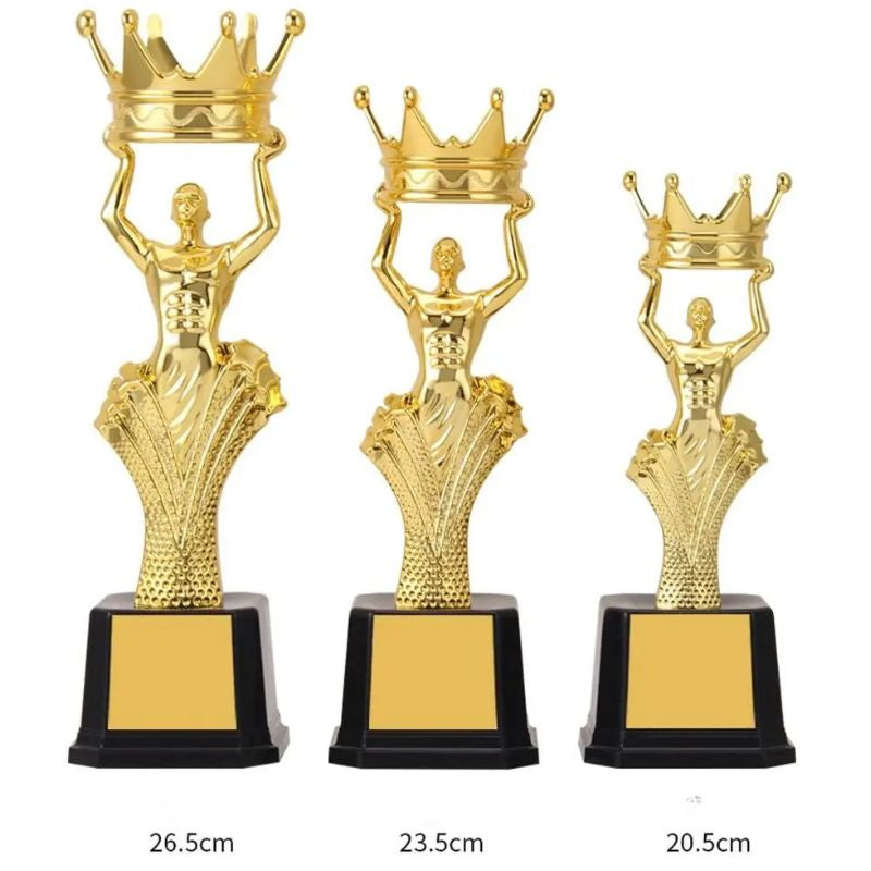 Statuette Oscar Décorative En Trophée Couronné Élégant