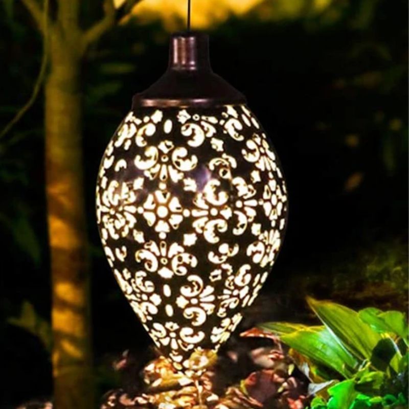 Luminaires Solaires Décoratifs Suspendus en Métal Ajouré