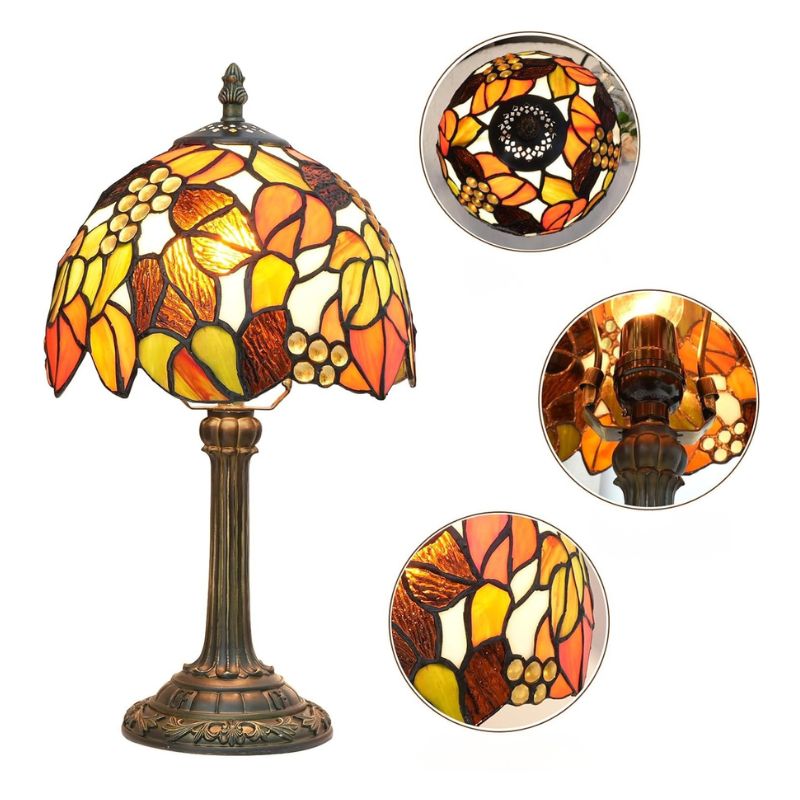 Lampe Champignon Gallé En Verre Coloré