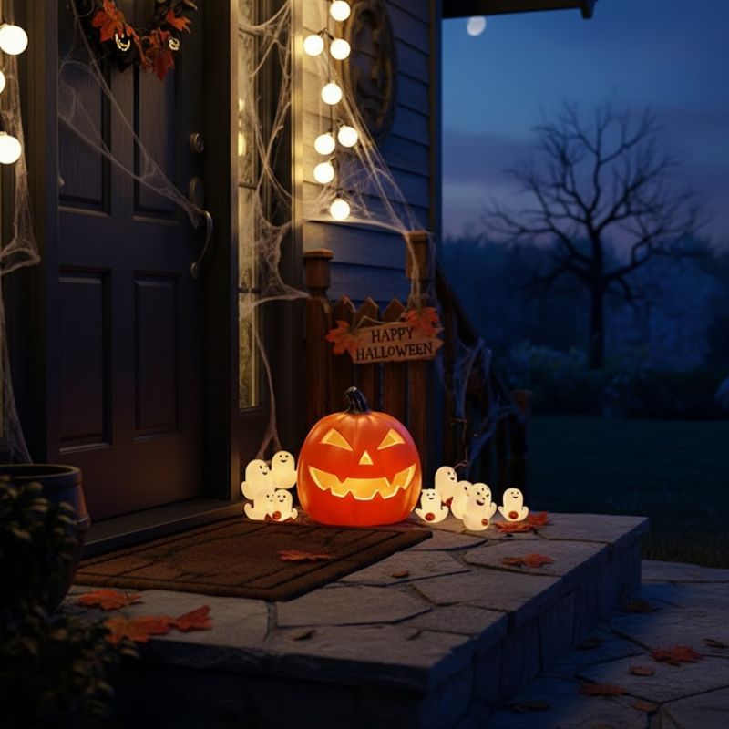Citrouilles Halloween Lumineuse Orange