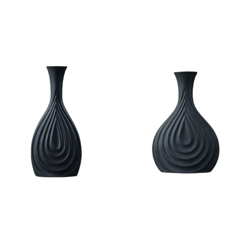 Vase en Céramique Noir pour Fleurs