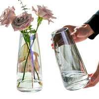 Vase Poser en Verre Transparent Gris