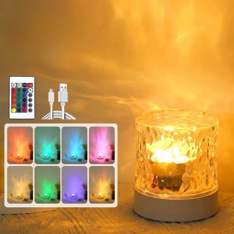 Éclairage de Soirée Cristal à Ondulation avec Télécommande