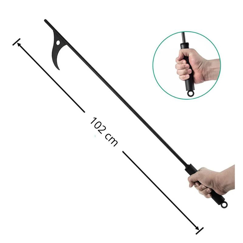 Pince À Feu En Fer Noir Long avec Manche Sécurisé