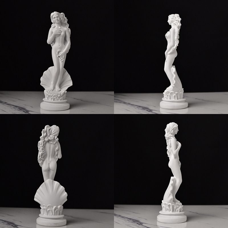 Sculpture Venus Naissante Avec Coquillage Et Silhouette Élégante