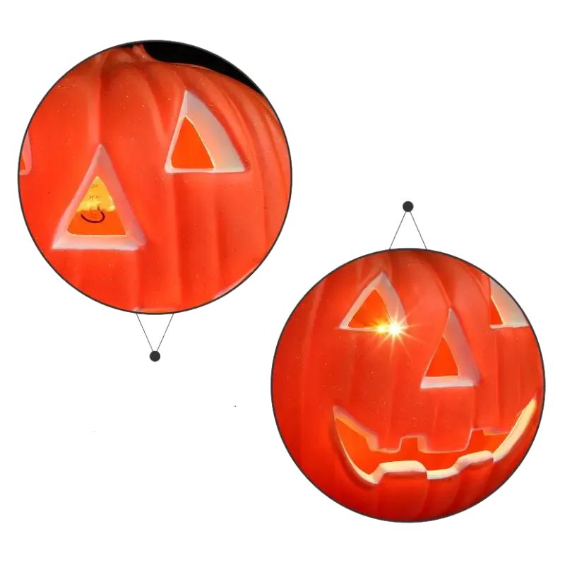 Lanternes Décoratives Citrouille LED avec Visage Sculpte