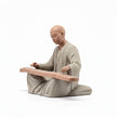 Statuette En Ivoire Moine Musicien Jouant Instrument Traditionnel
