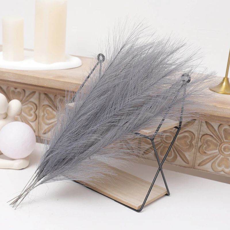 Fleur Artificielle Gris Avec Effet Pampas Élégant