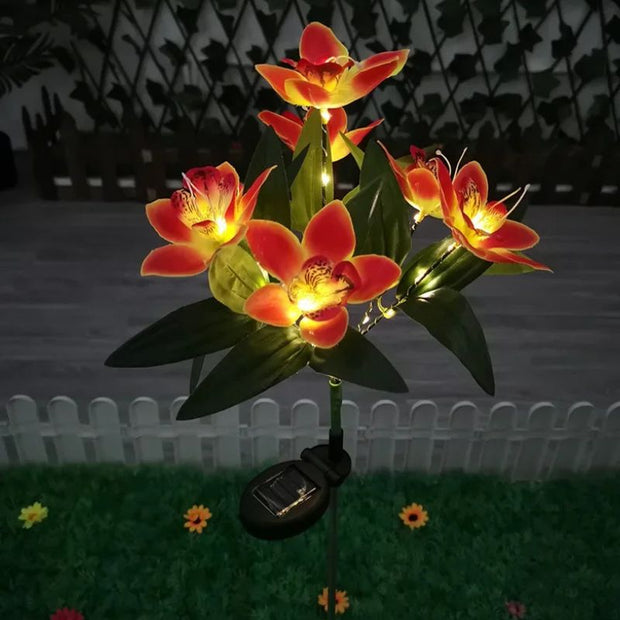 Éclairages Solaires de Jardin Design Orchidées Lumineuses