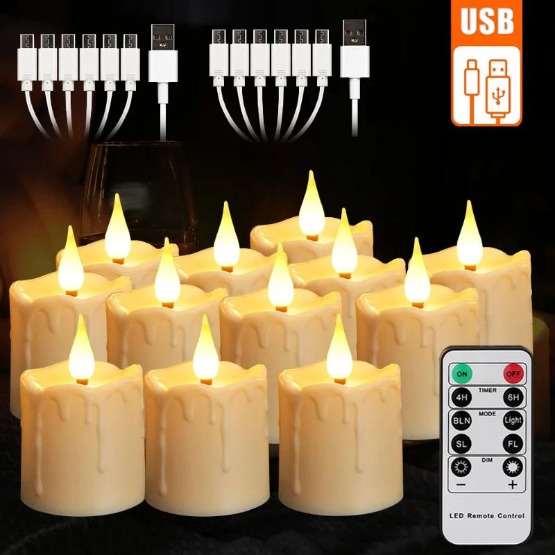 Bougie LED Rechargeable Effet Flamme