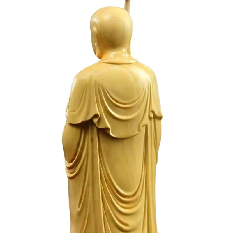 Statuette En Ivoire Moine Bouddhiste en Bois