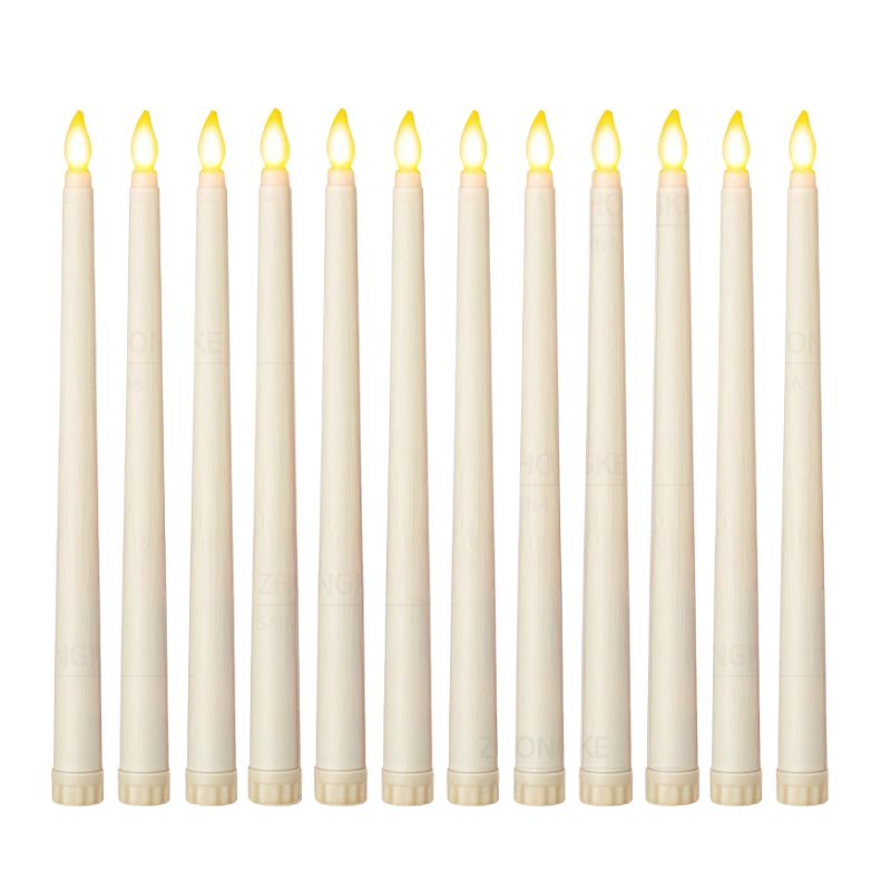 Bougies LED Coniques Avec Flamme Réaliste Lot de 12