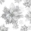 Fleur Artificielle Gris Avec Effet Pailleté Élégant