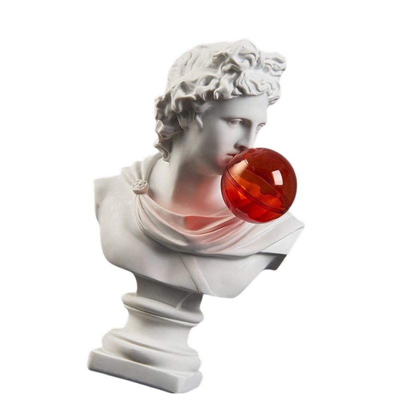 Sculpture David Moderne Avec Sphère Artistique En Résine