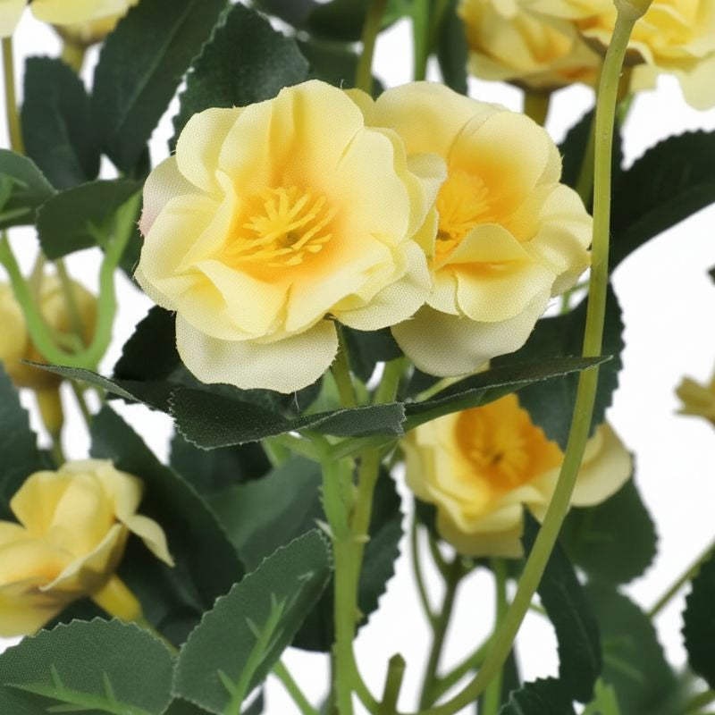 Fleur Artificielle Jaune en Branches Roses Naturelles