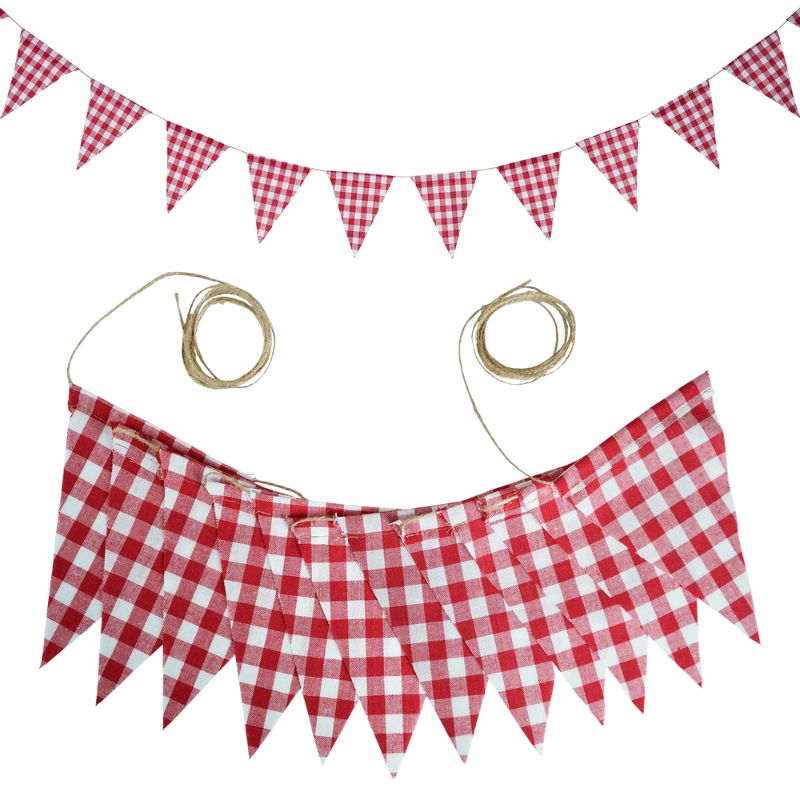 Accessoires Guinguette Avec Fanions À Carreaux