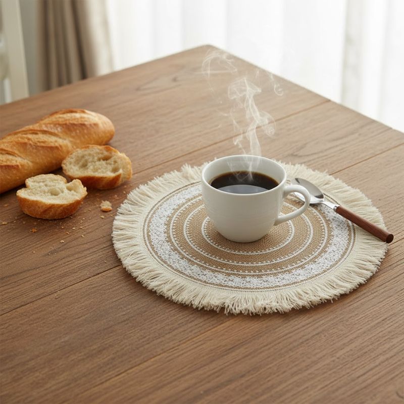 Set De Table En Lin Et Jute Rétro