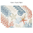 Set De Table En Lin Étoiles De Mer Et Coraux Pastels