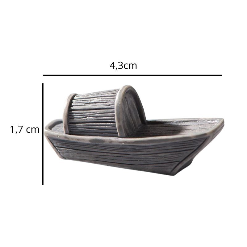Sculpture Pierre en Bateau Miniature