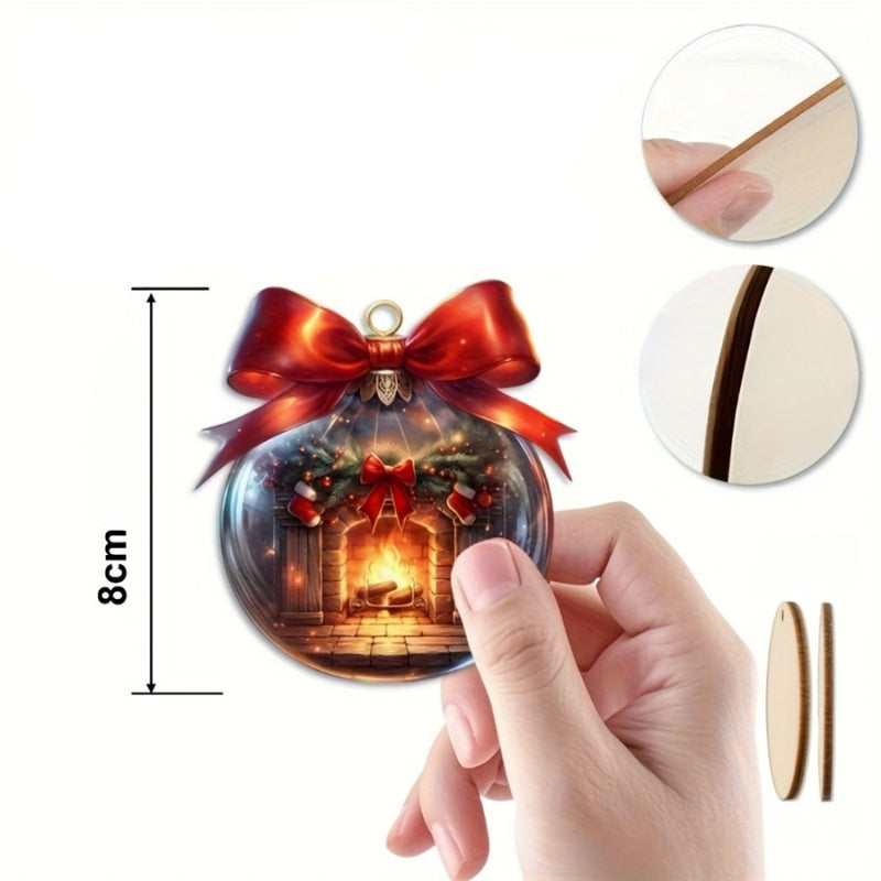 Décorations de Noël Boules À Scène Hivernale