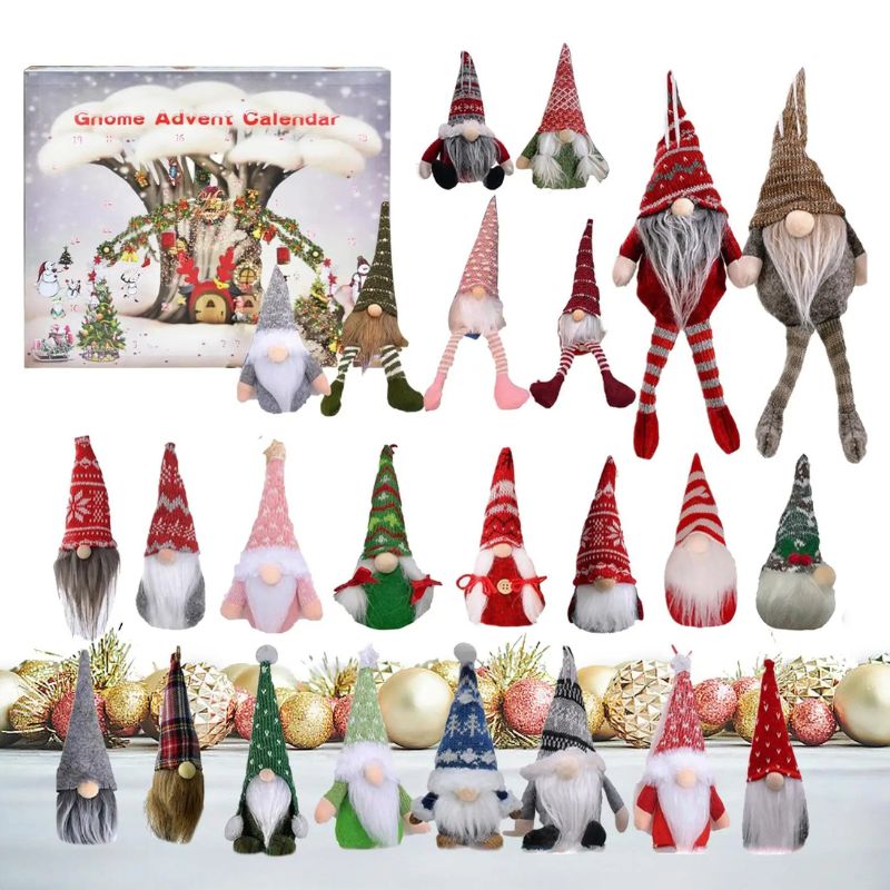 Calendrier De L’Avent Décoratif Avec Lutins En Tissu Doux
